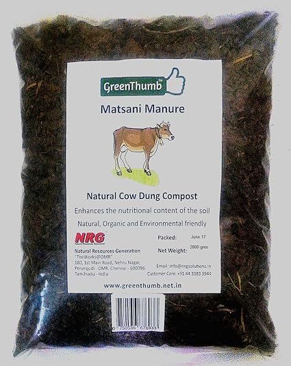 The Green Thumb Matsani Cow Dung Compost and Manure Fertilizer/Soil Conditioner for All Plants and Trees (2800 g)