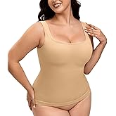 Womens Shapewear Tank Tops Tummy Control Seamless Square Neck Compression Tops Body Shaper Camisole Top