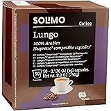 Amazon Brand - Solimo Lungo Capsules 50 CT, Compatible with Nespresso Original Brewers