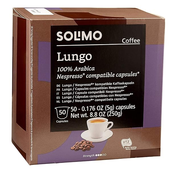 AMAZON BRAND – SOLIMO LUNGO CAPSULES, COMPATIBLE WITH...
