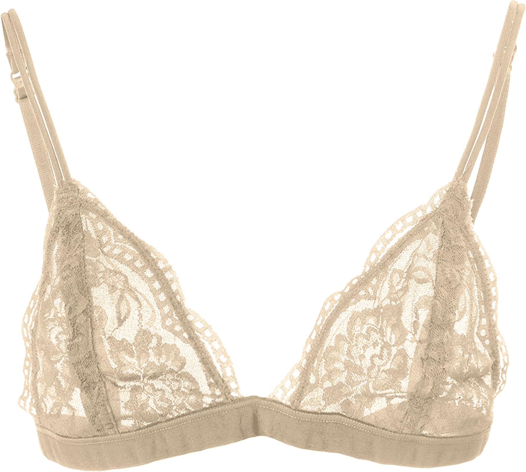 TOP LEGGING Women's Full Lace Bralette with Adjustable Straps