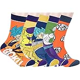Dragon Ball Z Character Socks Goku Vegeta Frieza Piccolo 5 Pack Adult Crew Socks