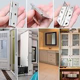 Juibao 4x Small Stainless Steel Folding Butt Hinges 55x34x1mm Silver view 6