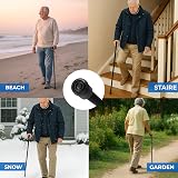 Life Healthcare Folding Walking Stick Adjustable Height Lightweight Aluminium view 8