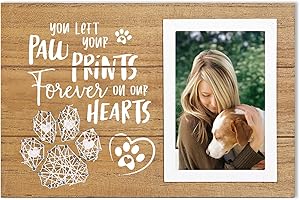 ElegantPark Dog Picture Frame Memorial Gifts for Loss of Pet You Let Your Paw Prints Forever on Our Hearts Memorial Picture F