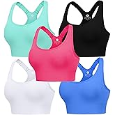 Evercute Racerback High Support Bras Adjustable Sports Bras for Women 3/4 Pack Seamless Padded Workout Bras Yoga Athletic Bra