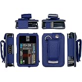 Fitted Leather Case with Rotating Belt Clip + Screen Protector (Including Lanyard) for Tandem Insulin Pump Tandem t:Slim X2 (Blue)