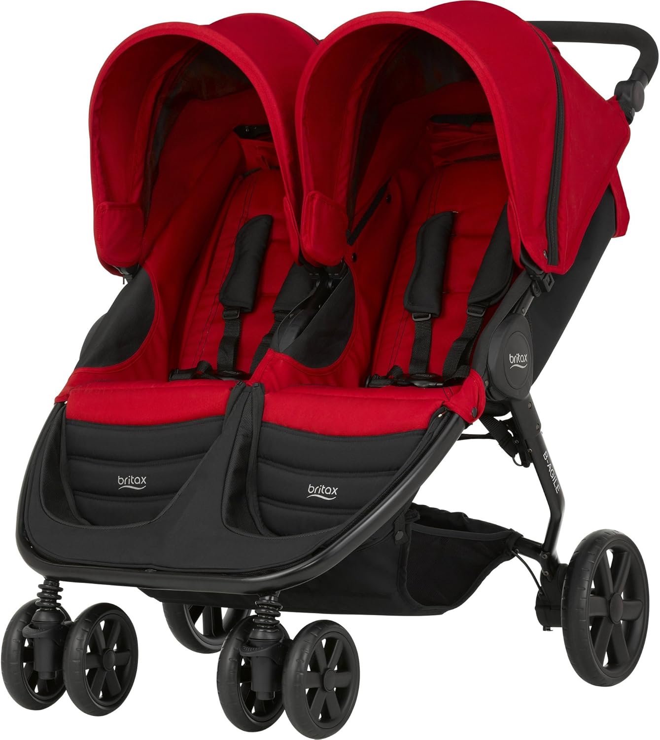 britax 2017 b agile double stroller red