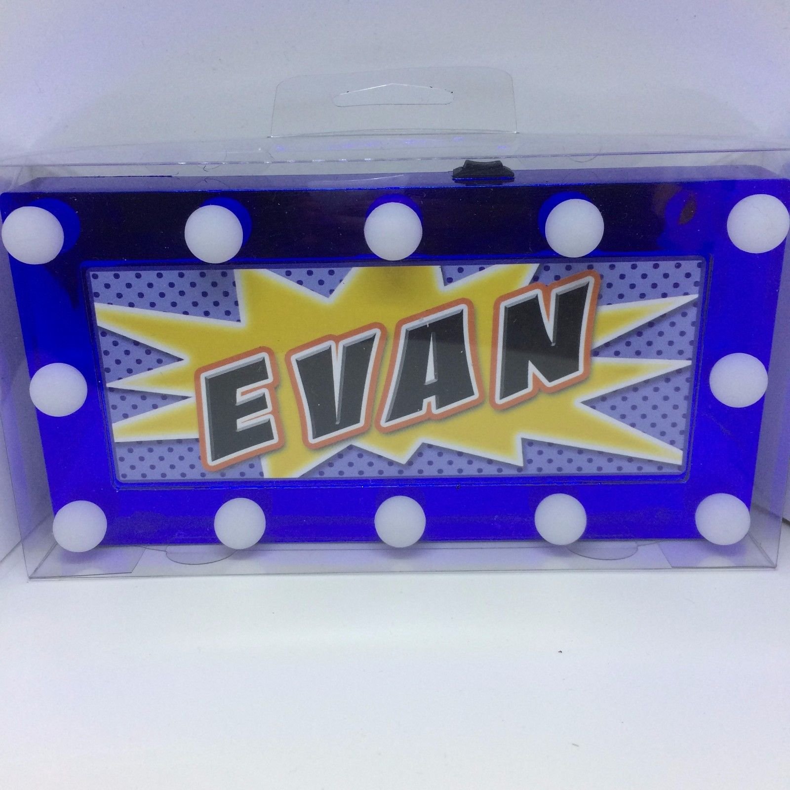Evan Childrens LED Personalised Name in Lights Room Sign