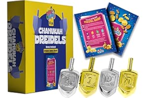Izzy 'n' Dizzy Hanukkah Metallic Gold and Silver Dreidel (Pack of 10) - Medium