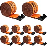 X-BULL 4" x30' Winch Straps, 18,000lbs Break Strength, 6000lbs WLL, Heavy Duty Cargo Flatbed Trailer Straps with Large Flat Hook for Flatbeds, Trucks, Tree Saver, Orange(10 Pack)