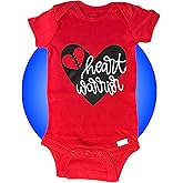 Heart Warrior Baby Gift - CHD Awareness Bodysuits - 100% Cotton Personalized Bodysuits - Unisex Sizing - Red or White Available - CHD Awareness Infant Snapsuit - Heart Surgery Clothes by Kikilishop