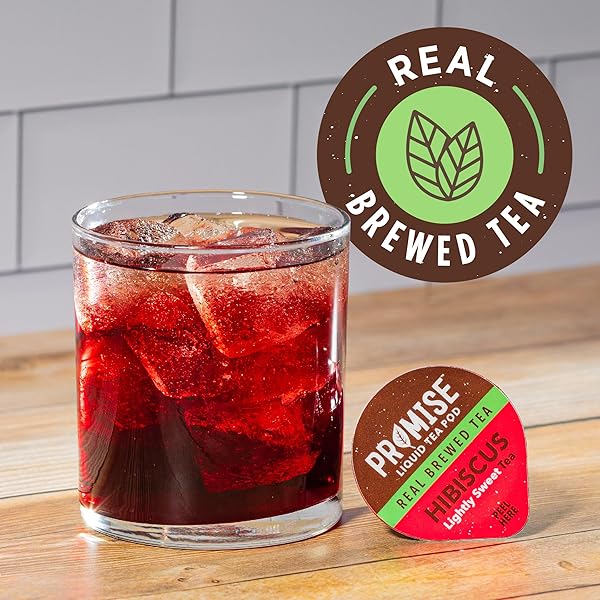 PROMISE TEA BY JAVA HOUSE – COLD-BREWED TEA CONCENTRATE PODS – ETHICALLY SOURCED – HIBISCUS LIGHTLY SWEET TEA – PACK OF 12