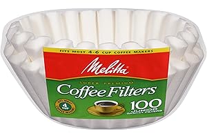 Melitta Junior Basket Coffee Filters White 100 Count
