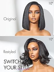 LUVME HAIR Bob Wig 100% Human Hair Wigs Glueless