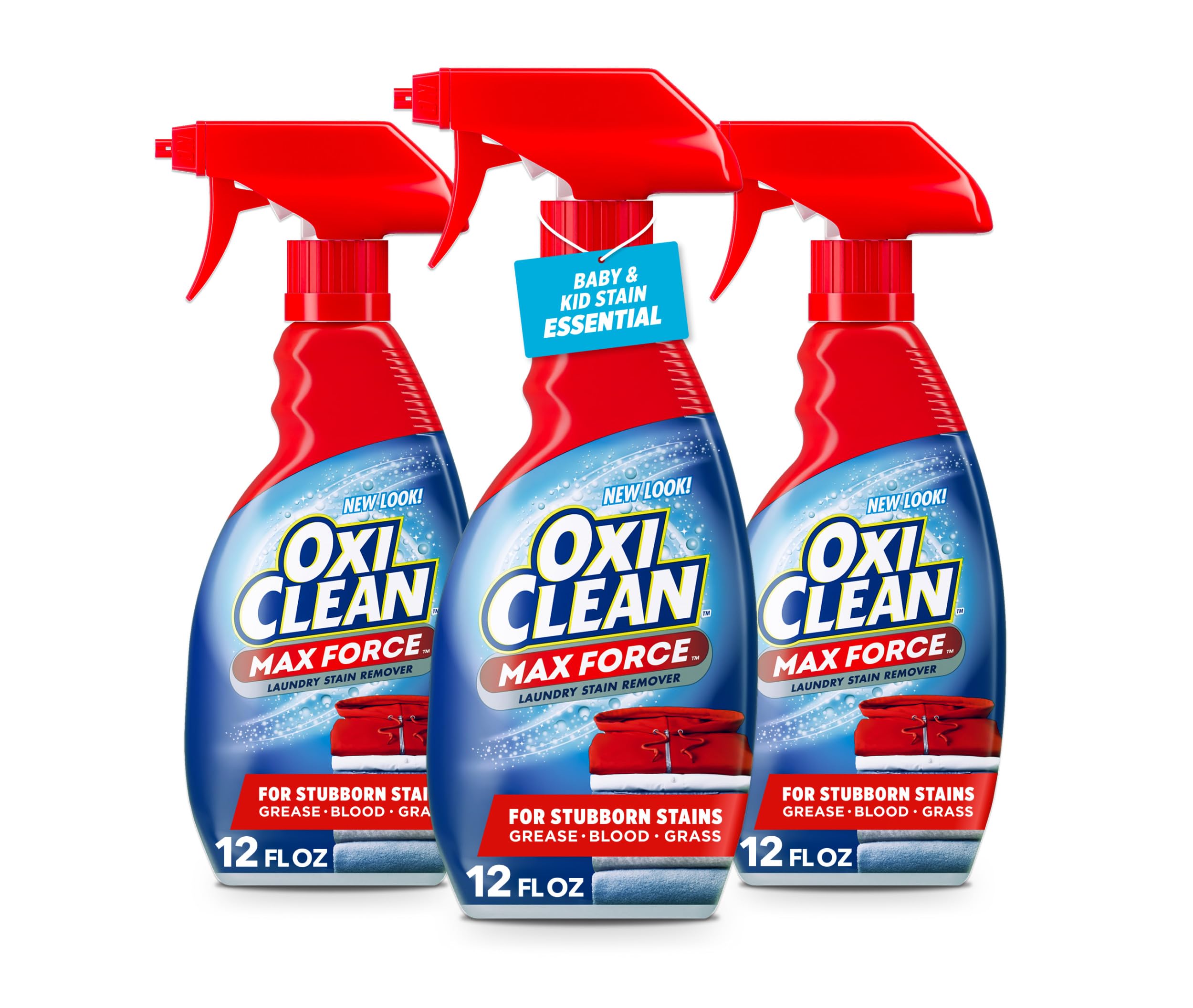 OxiClean Max Force Laundry Stain Treater Spray, 12 fl oz, 3-Pack