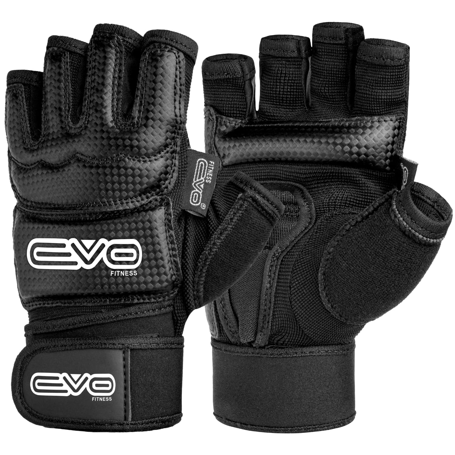 EVO MMA Gloves Muay Thai Boxing Gloves Gel Kickboxing Grappling Sparring Training, Perfect for Cage Fighting, Combat Sports, UFC Cage Fighting Mitts, Punching Bag Martial Arts Karate (Matte Black, L)