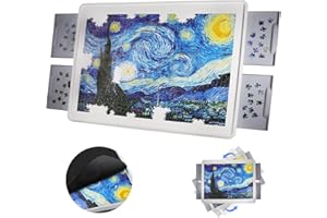 STAOOF Puzzle Board, 1500 Pieces Plastic Rotating Puzzle Table with Drawers and Cover - 35" x 27" Portable Jigsaw Puzzle Boar