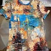 WDIRARA Women's Newspaper Print T-Shirt - Oversized Casual Top With Drop Shoulder