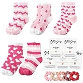 Berlune 5 Set Galentines Day Party Favors Fuzzy Sock Bracelet Scrunchie Gifts Set for Galentines Valentine's Women Party Gift