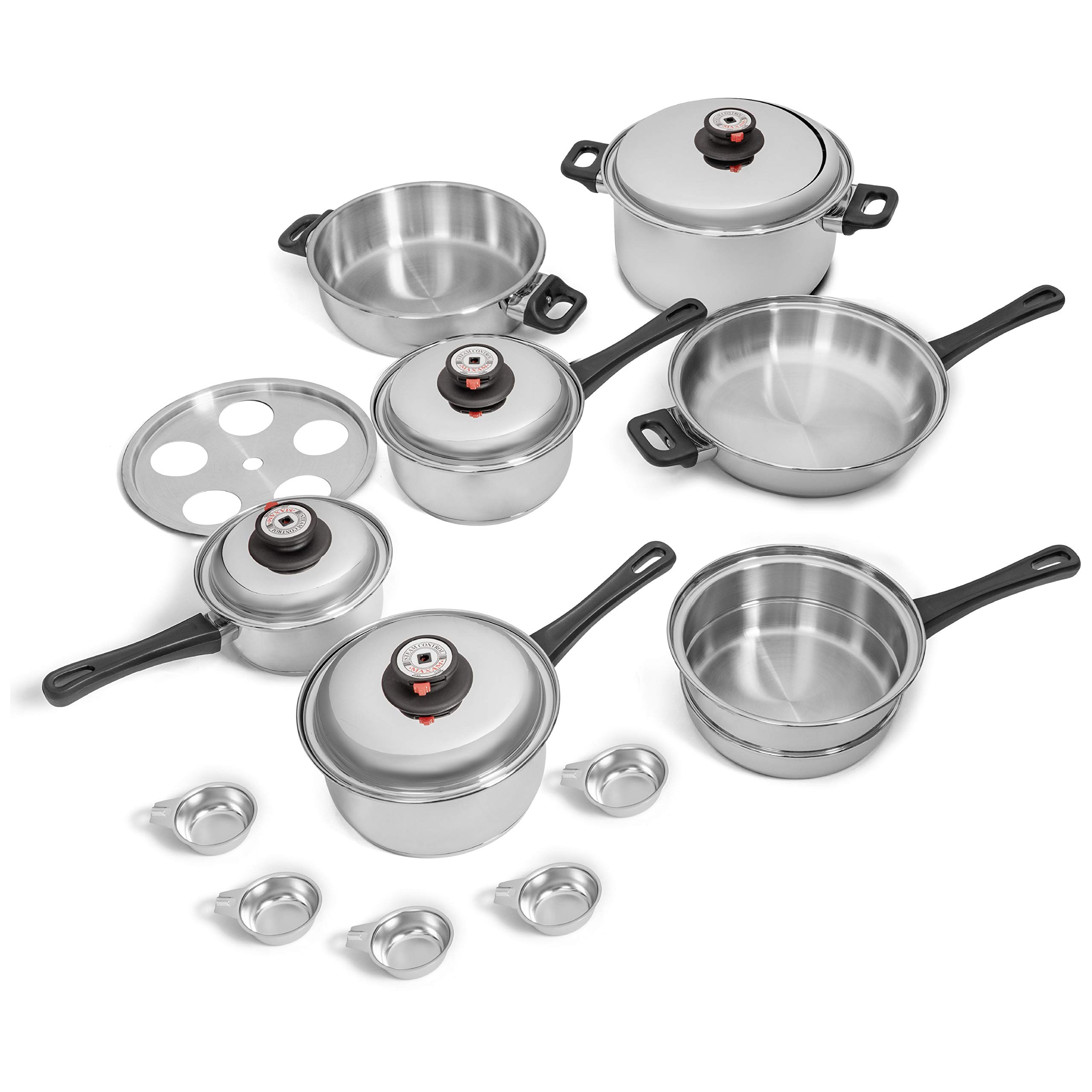 Maxam 9Element Waterless Cookware Set, Durable Stainless Steel