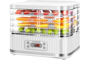 VIVOHOME Electric 5 Trays Food Dehydrator Machine, 400W Hydrator Machine with 72H Digital Timer and Temperature Control for F