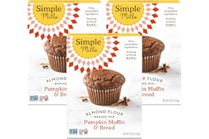 Simple Mills Almond Flour Baking Mix, Pumpkin Muffin & Bread Mix - Gluten Free, Plant Based, Paleo Friendly, 9 Ounce (Pack of 3)