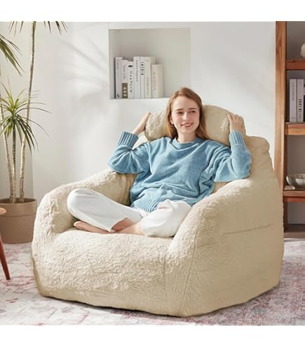 Teading Chair Bean Bag Chair With Ottoman, Cozy Comfy Reading Nook