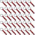 35 Pieces Emergency Whistle with Keychain, Aluminum Emergency Survival Whistle for Camping Hiking Hunting Outdoors Sports, Loud Sound