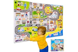 PENGFULL Transportation Felt Story Board Set ,40*28in Flannel Board for Wall ,95 Felt Pieces,Preschool Storytelling ,Vehicles,Career Image Dress-Up,Zoo Learning Interactive,for 3 years +,Gift for Toddlers