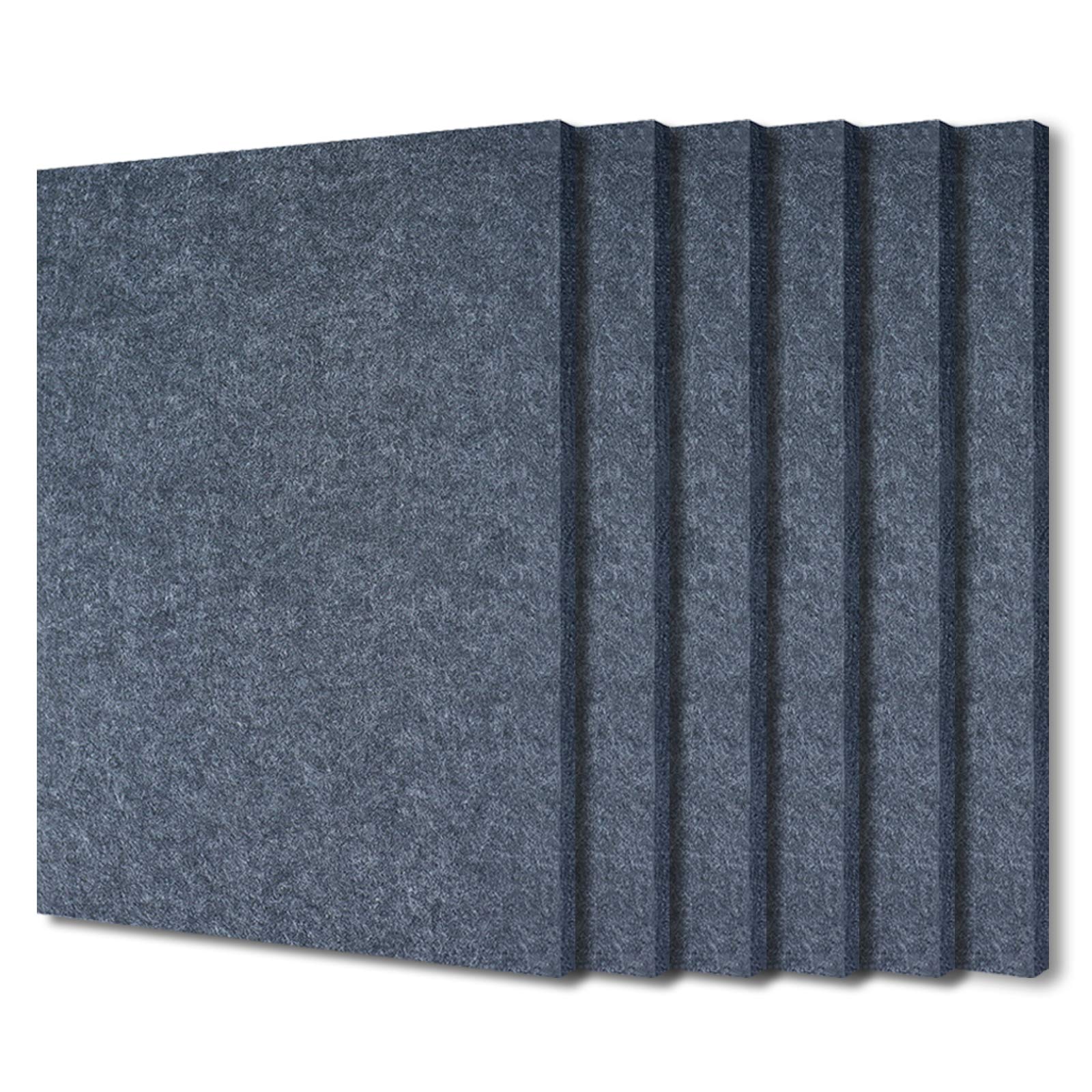BXI Sound Absorber - 400 X 300 X 9mm 6 Pcs High Density Acoustic Absorption Panel, Sound Absorbing Panels Reduce Echo Reverb, Tackable Acoustical Felt Tiles for Ceiling and Wall Decoration