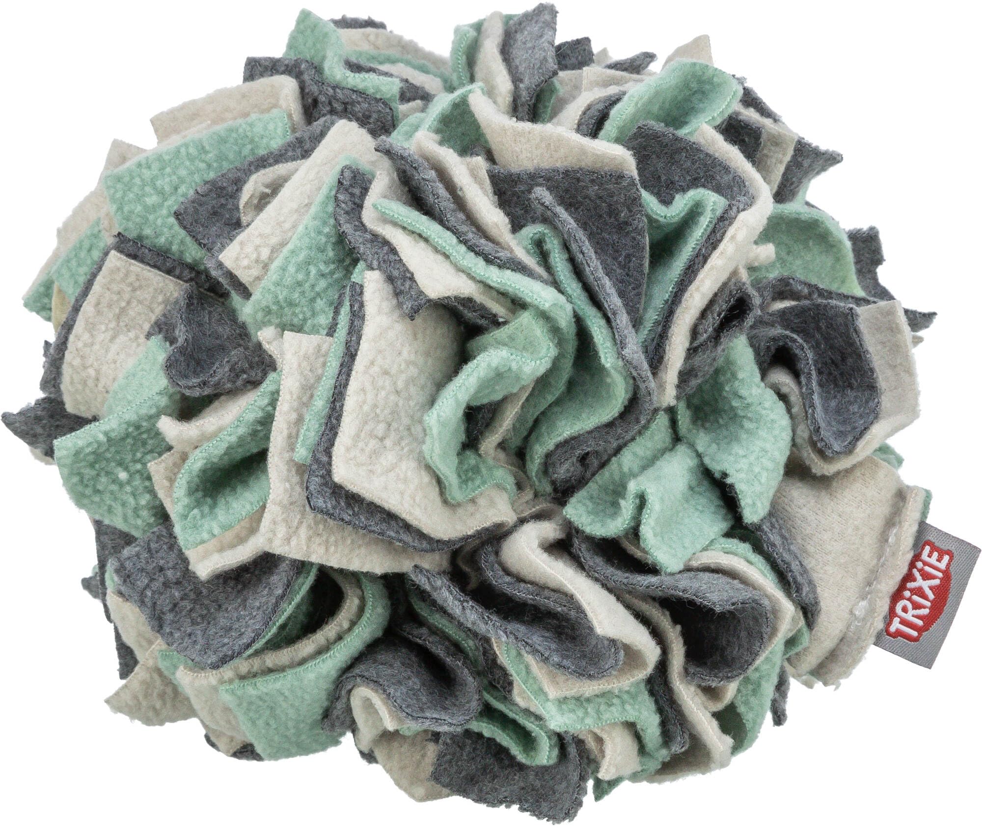 TRIXIE Snuffle Ball – Strategy Toy Level 1 – With 2 fringe lengths – Prevents gulping – Suitable for dry food – Polyester – ø 15 cm – 32047