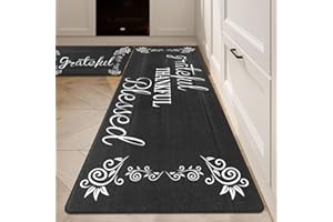 HEBE Anti Fatigue Kitchen Mat Set of 2 Non Slip Cushioned Kitchen Mats for Floor Waterproof Farmhouse Kitchen Rugs and Mats S