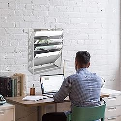 EASEPRES Mesh Wall File Organizer 5 Tier Vertical