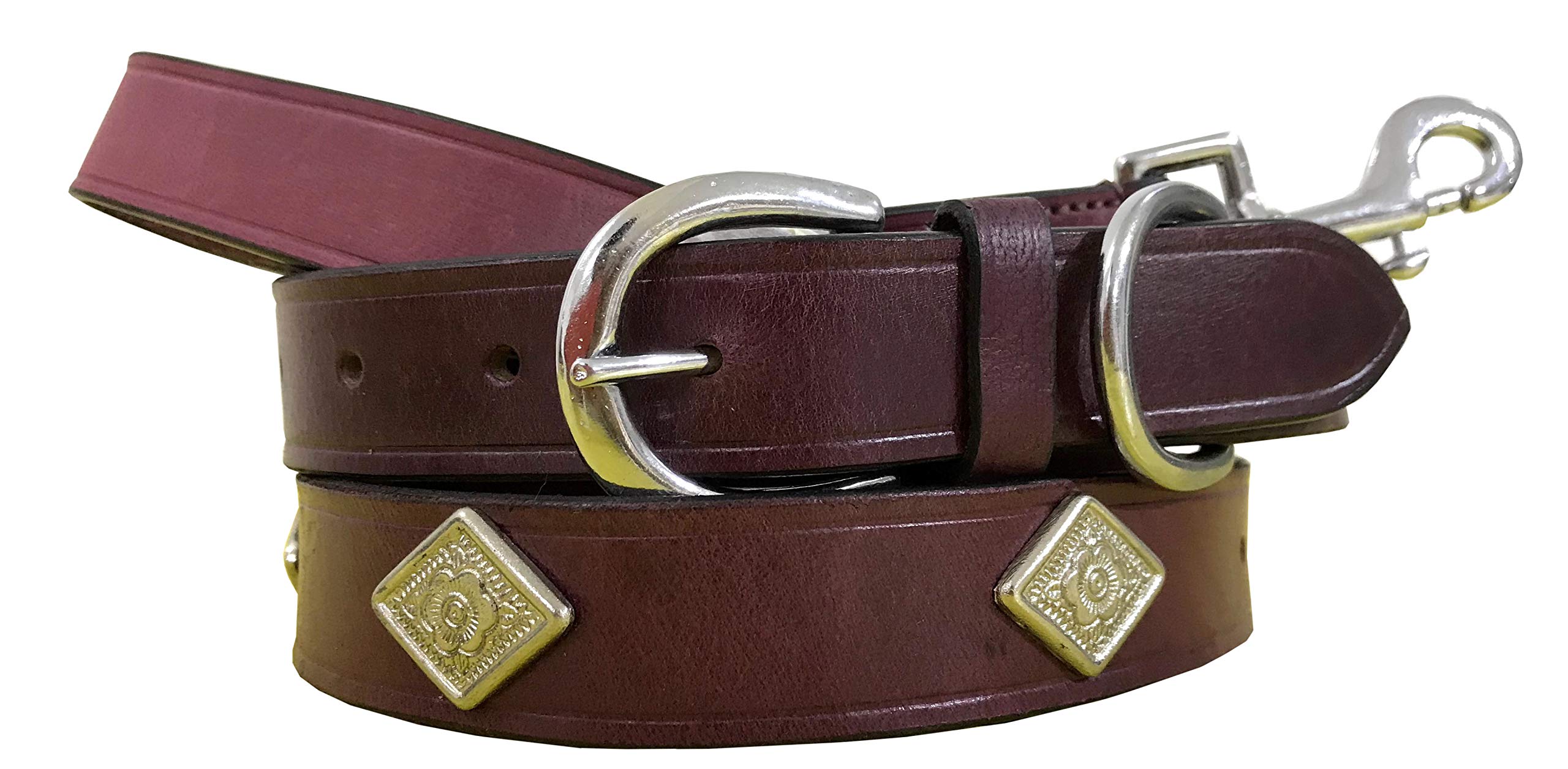 BRADLEY CROMPTON Genuine Leather Matching Pair Dog Collar and Lead Set S — image 1