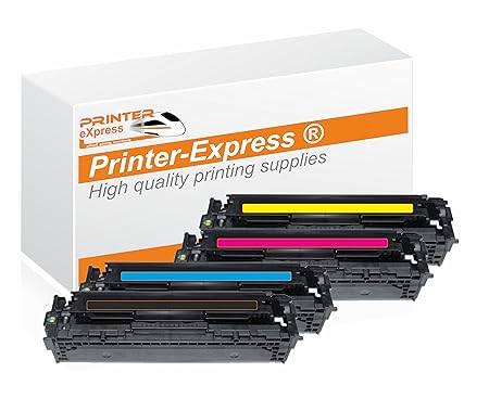 Printer-eXpress 4er Set XL Toner ersetzt HP CB540A, CB541A, CB542A, CB543A, 125A