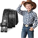 BELTROAD Western Belt Strap for Kids Boys Girls Toddler Genuine Leather Belt Cowgirl Cowboy Kids Western Belts for Jeans Gift