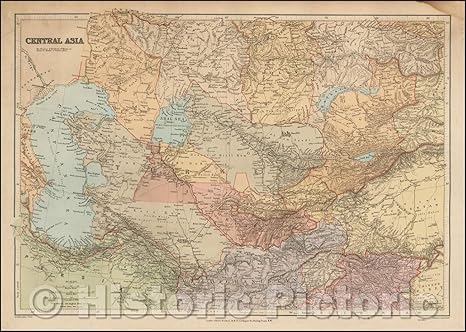 Amazon Com Historic Map Central Asia Caspian Sea Turkmenistan Uzbekistan Southern Kazakhstan Tajikistan Kyrgystan Northern Afghanistnan 1896 Edward Stanford Vintage Wall Art 62in X 44in Posters Prints