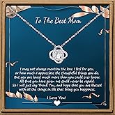 JoycuFF Cubic Zirconia Love Knot Necklace for Women Dainty Gifts for Mom Daughter Sister Aunt for Birthday Wedding Christmas CZ Pendant