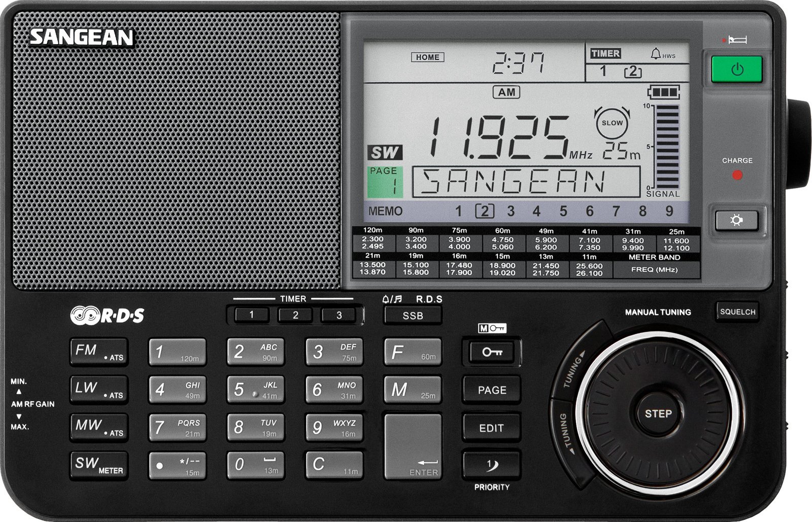Buy Sangean ATS909X BK AM/FM/LW/SW World Band Receiver Black Online