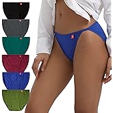 INNERSY Women's High Cut String Bikini Panties Stretchy Sexy Cotton Underwear 6-Pack