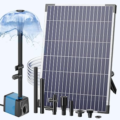 Biling 12W Solar Water Pump 450L/H with 4 Nozzles Filter Tubing