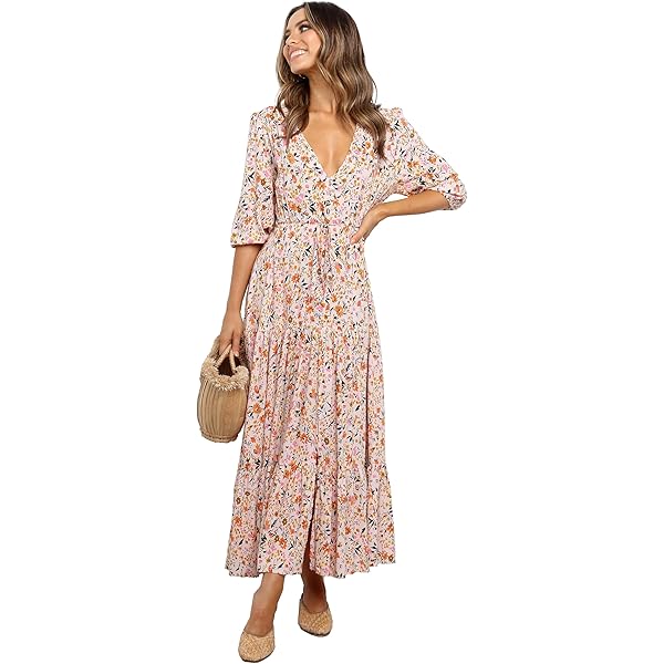 Petal & Pup Edwina Shirred Frill Long Sleeve Midi Dress - Navy