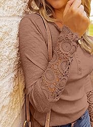 VICHYIE Womens Henley Plus Size Long Sleeves Tunic