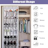 Newthinking Hanging Shoe Storage Over Door Organizer 24 Pockets White view 4