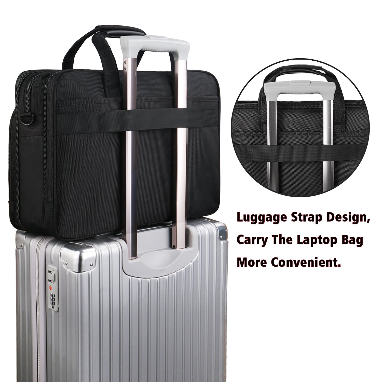 Mens Briefcase, 17 inch Laptop Bag, Expandable Large Capacity Computer Bag for eBay