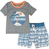 HonestBaby baby-boys 2 Piece Baby Toddler Short Sleeve and Shorts Set for Girls, Boys, Unisex