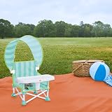 Bright Starts Pop N Sit Cabana Portable Booster Chair Teal 6m-3y UPF Canopy view 8