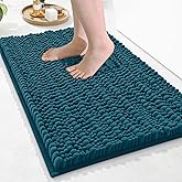 Arotive Luxury Chenille Bathroom Rug Mat, Extra Soft Thick Absorbent Shaggy Bath Rugs, Non-Slip Machine Wash Dry, Plush Bath Mats for Bathroom, Shower and Tub, 24x16, Peacock Blue