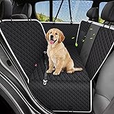 Meolsaek Car Seat Cover for Dogs, Non-Slip Rear Waterproof Car Bench Seat Cover for Back Seat, Dog Car Seat Cover for Trucks SUVs Most Cars (Black with Mesh)
